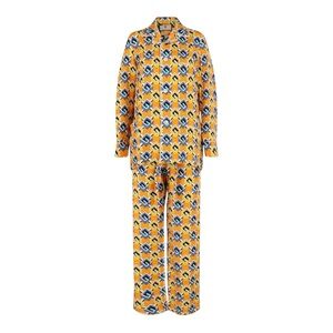 Gucci orange yellow blue geometric G print all over silk luxury pajama set